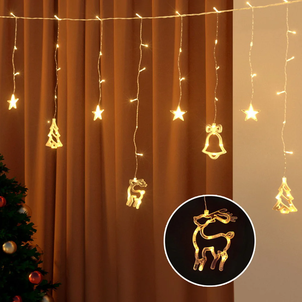 3M Christmas Icicle Lights String Lights 138 LED Warm White - Image 7