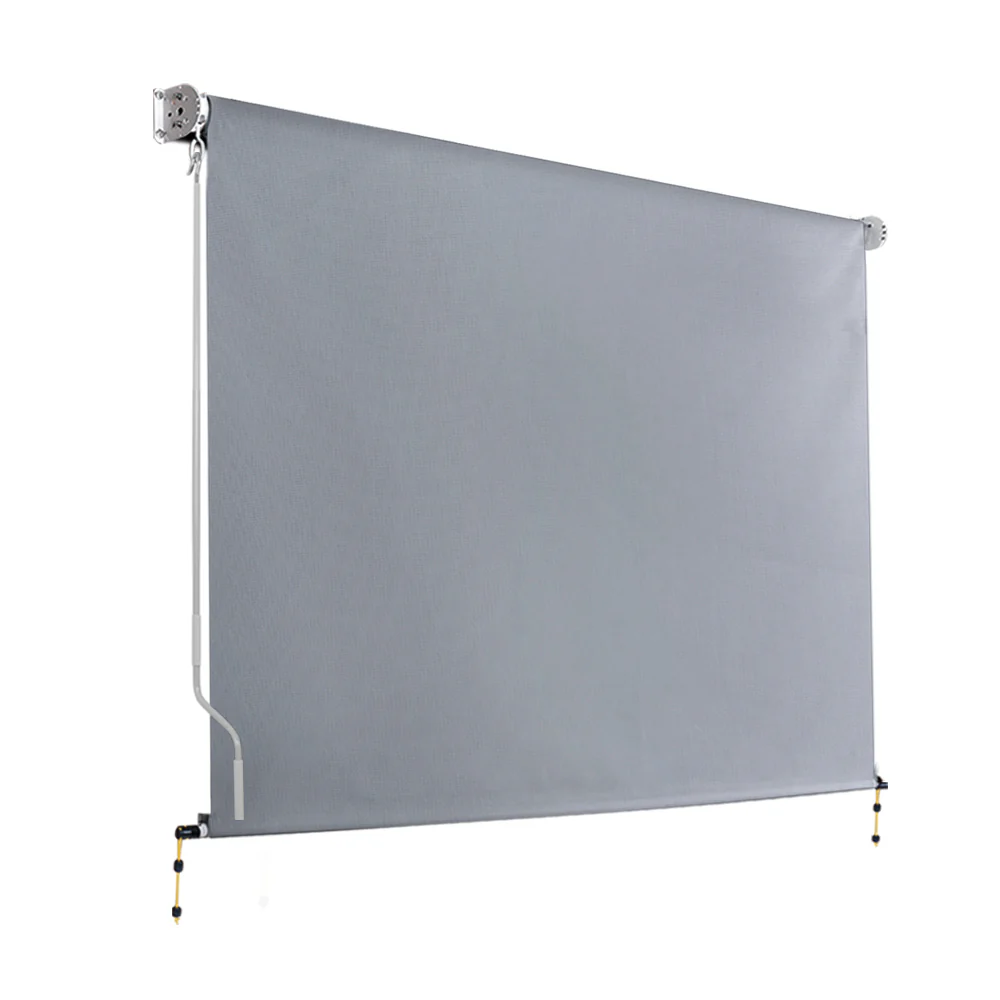 3X2.5M Outdoor Blinds Awning Roll Down Screen Fabric Blinds Outdoor Window Shade Grey