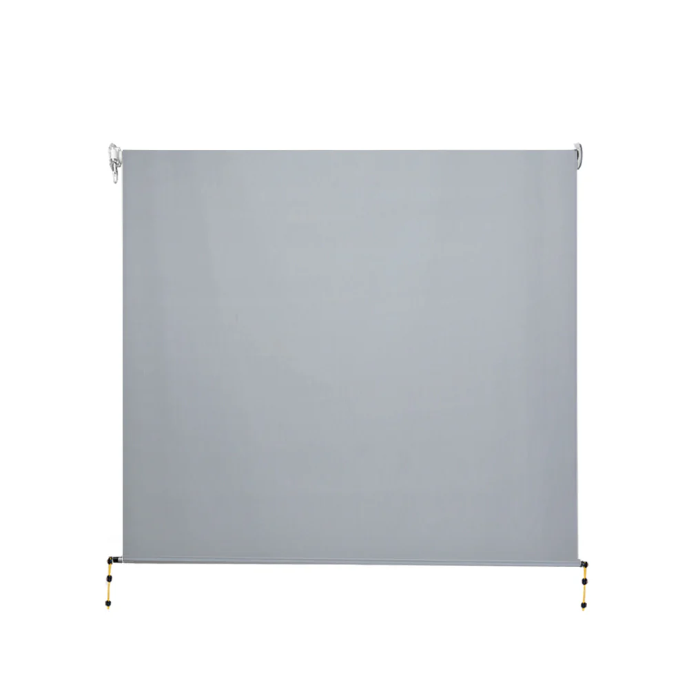3X2.5M Outdoor Blinds Awning Roll Down Screen Fabric Blinds Outdoor Window Shade Grey - Image 3