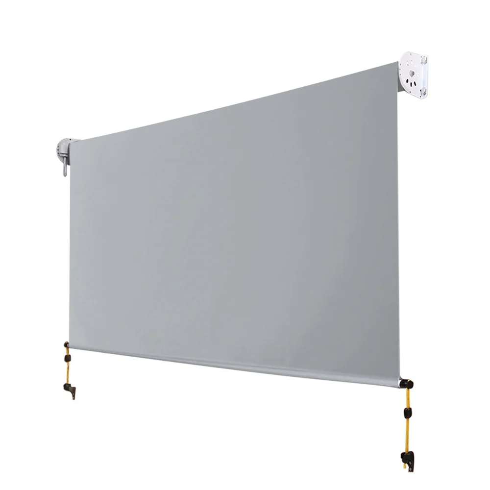 3X2.5M Outdoor Blinds Awning Roll Down Screen Fabric Blinds Outdoor Window Shade Grey - Image 4
