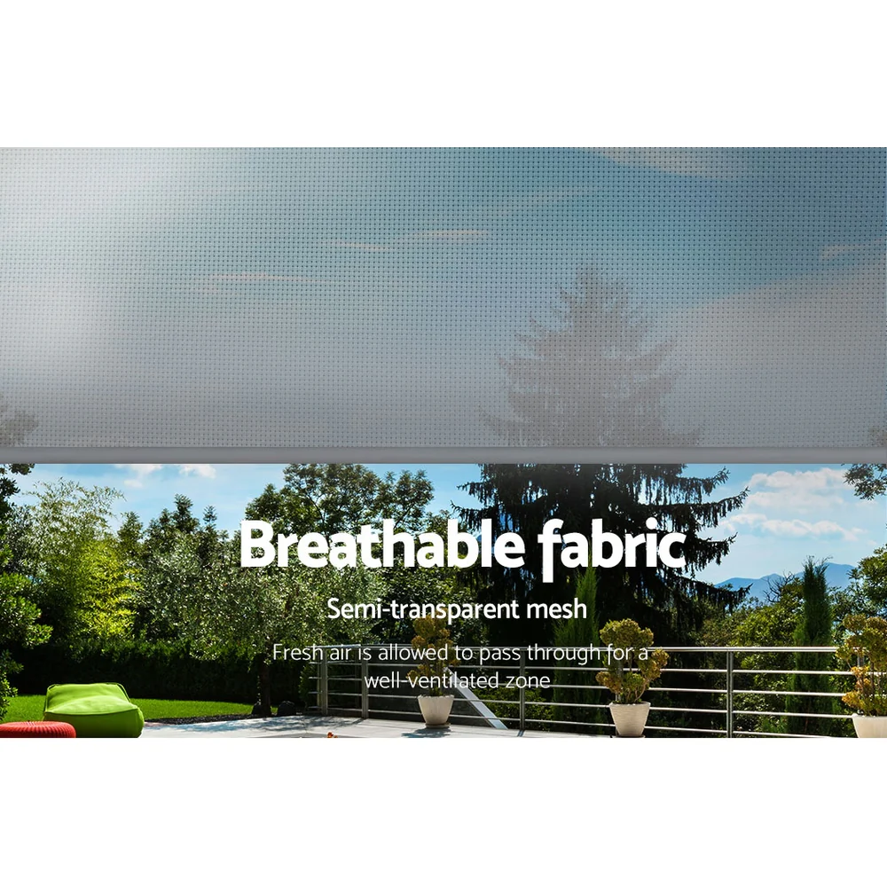 3X2.5M Outdoor Blinds Awning Roll Down Screen Fabric Blinds Outdoor Window Shade Grey - Image 6