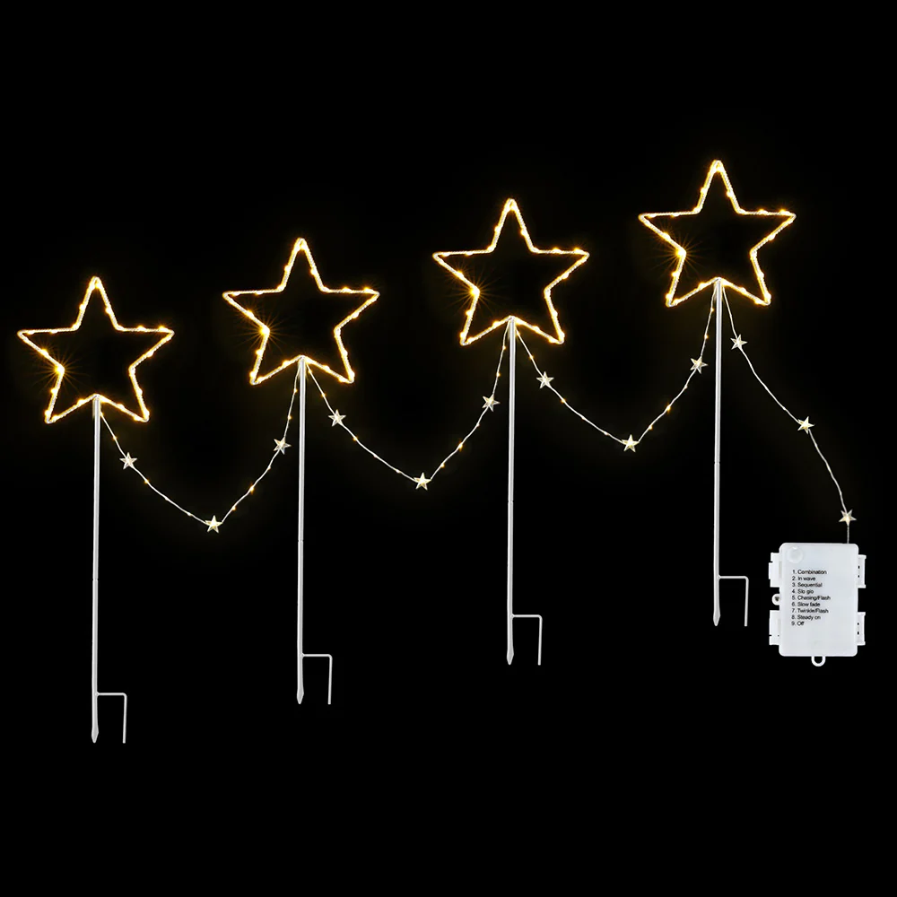 4 PCS Christmas Lights Path Ground Light Garden Decorations 144 LED - Image 3