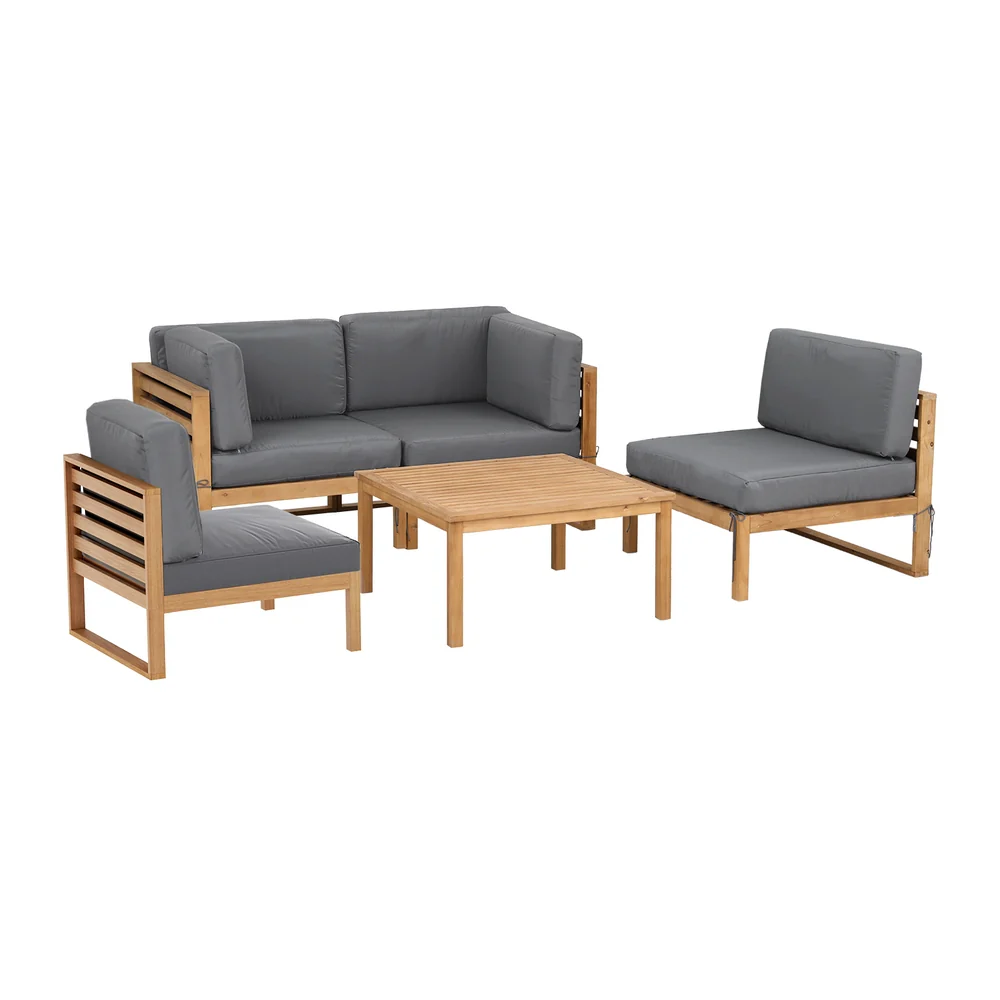 4-Piece Outdoor Sofa Set Wooden Couch Lounge Setting 5PCS - Image 3