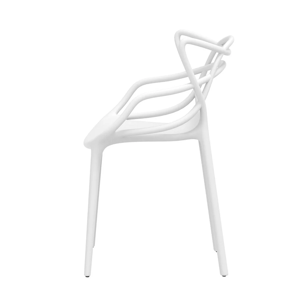 4 Piece Stackable Outdoor Dining Chairs - White - Image 4