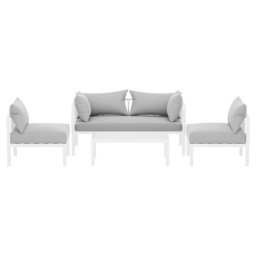 4 Seater Outdoor Sofa Set Aluminium Lounge Setting - Image 3