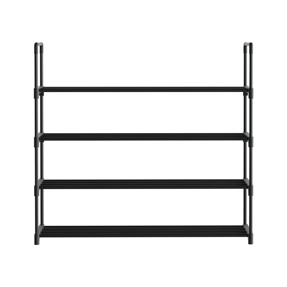 4-Tier Stackable Shoe Rack – Black (80cm Wide) - Image 4