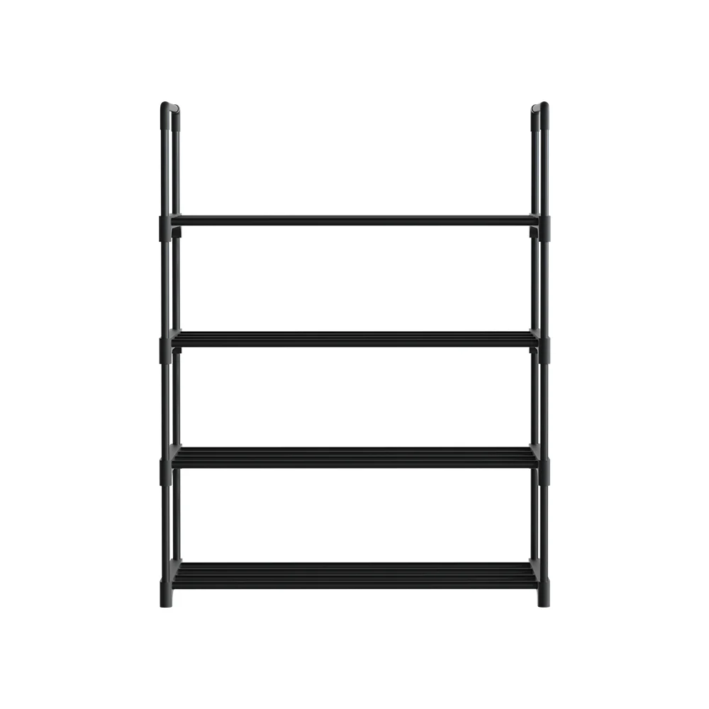 4-Tier Stackable Shoe Rack – Black (55cm Wide) - Image 4