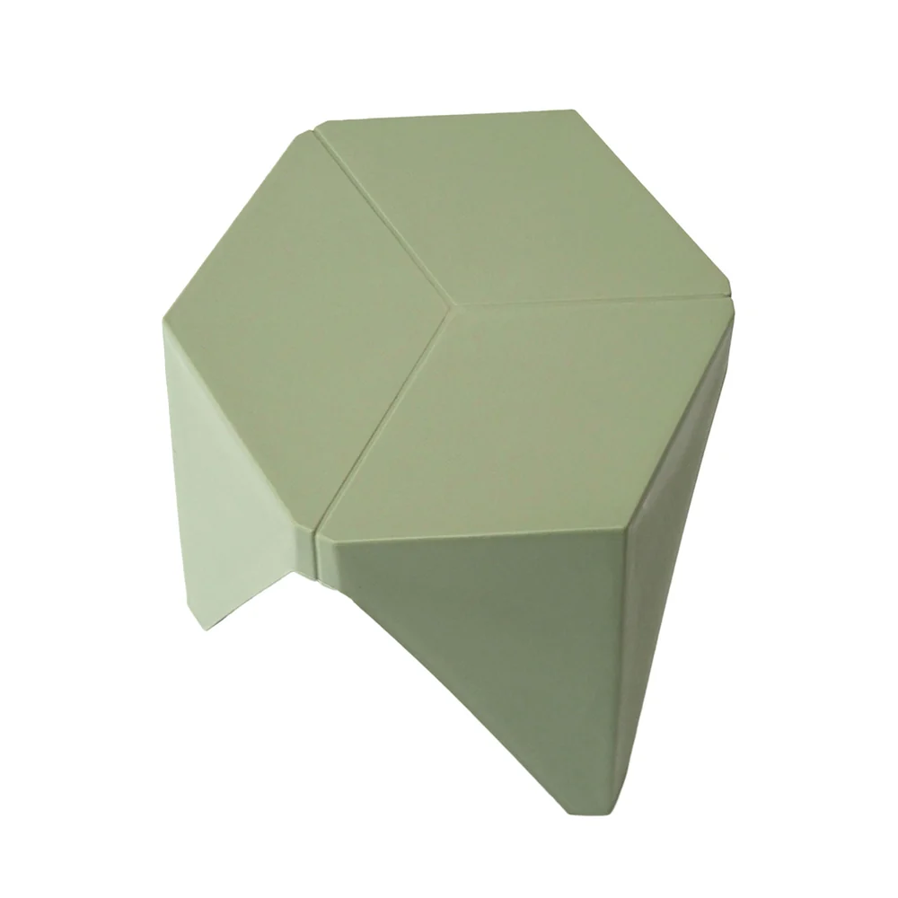 Set of 4 Puzzle Stool Bar Stools Stackable Green - Image 3