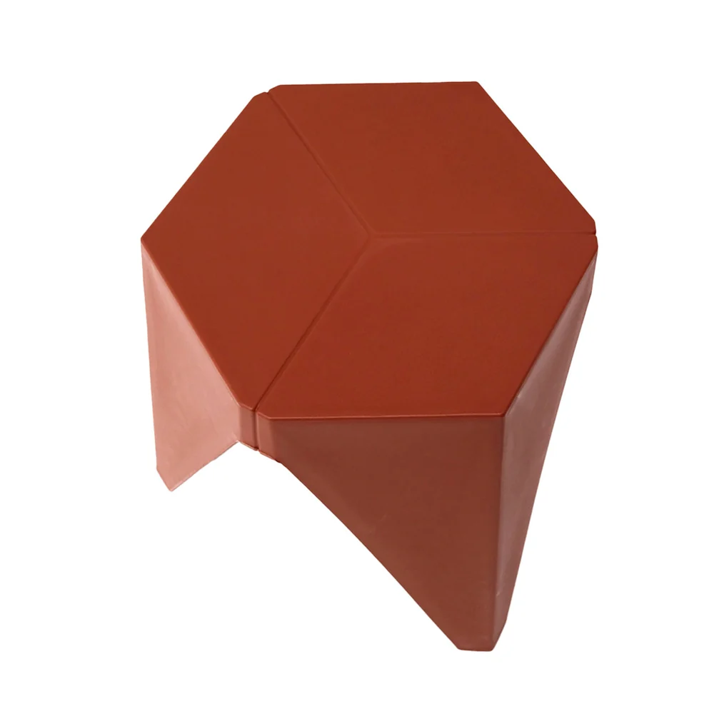 Set of 4 Puzzle Stool Bar Stools Stackable Red - Image 3