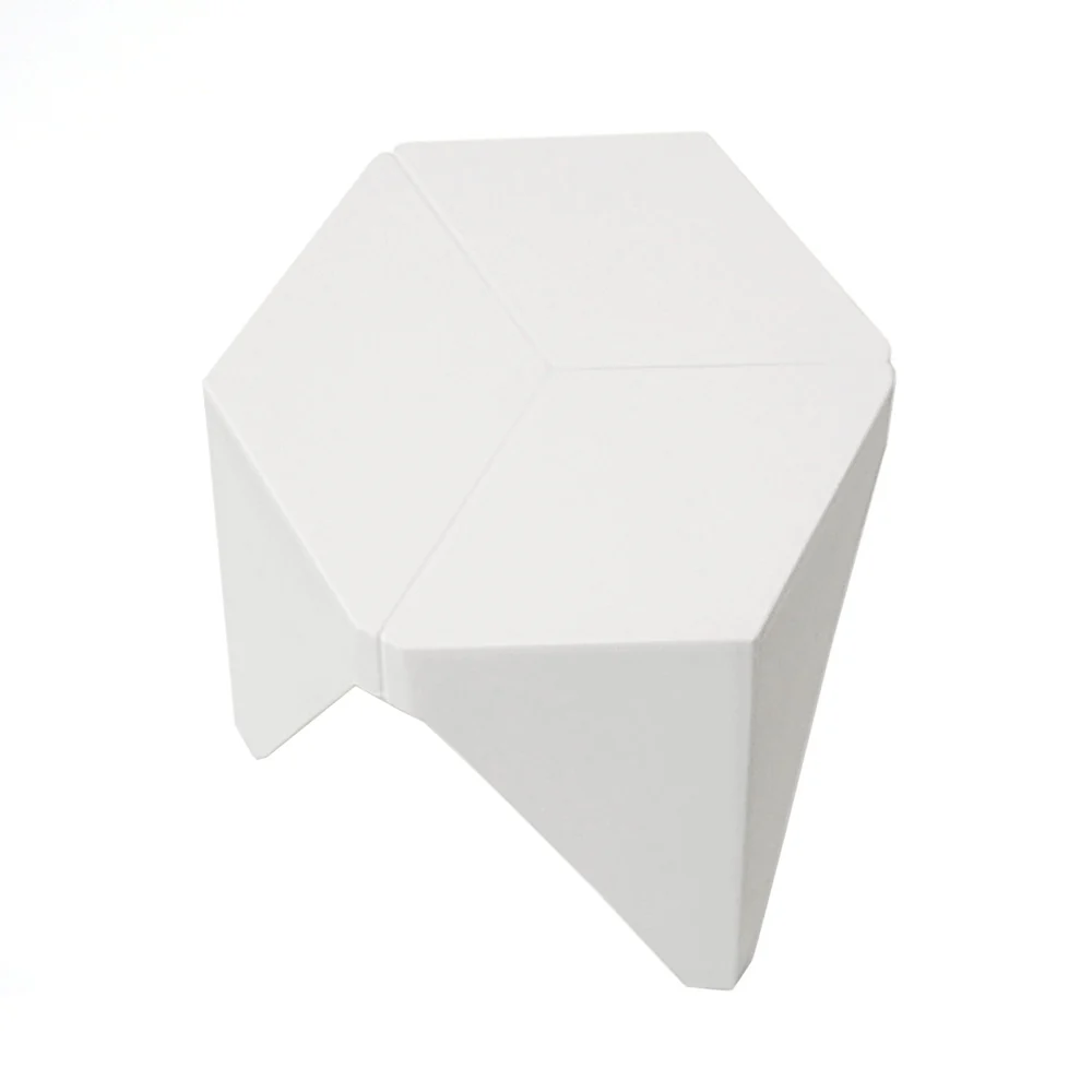 Set of 4 Puzzle Stool Bar Stools Stackable White - Image 3