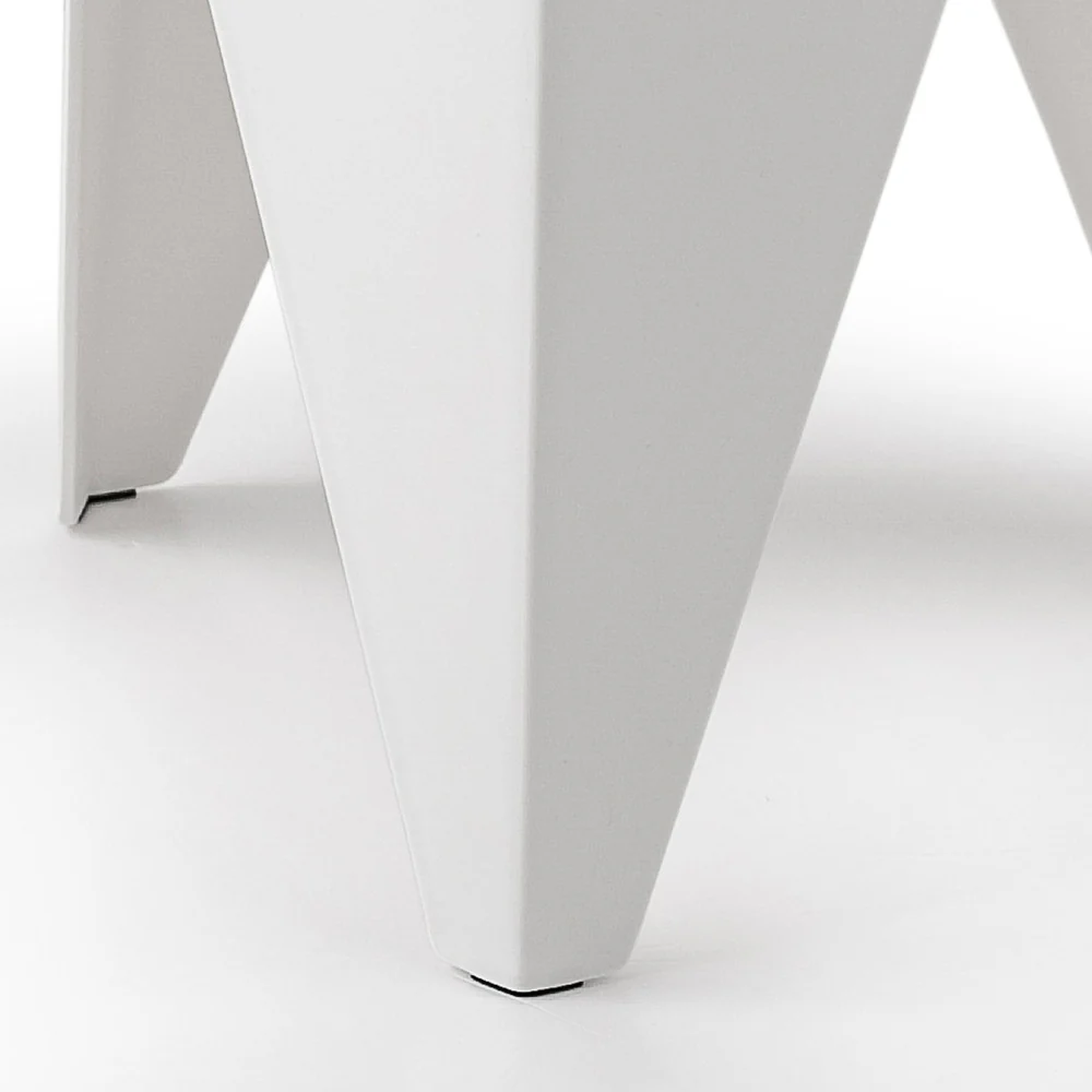 Set of 4 Puzzle Stool Bar Stools Stackable White - Image 6
