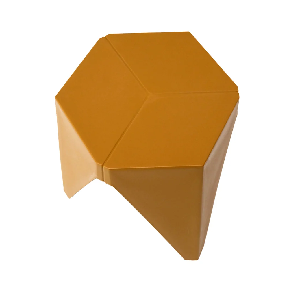 Set of 4 Puzzle Stool Bar Stools Stackable Yellow - Image 3