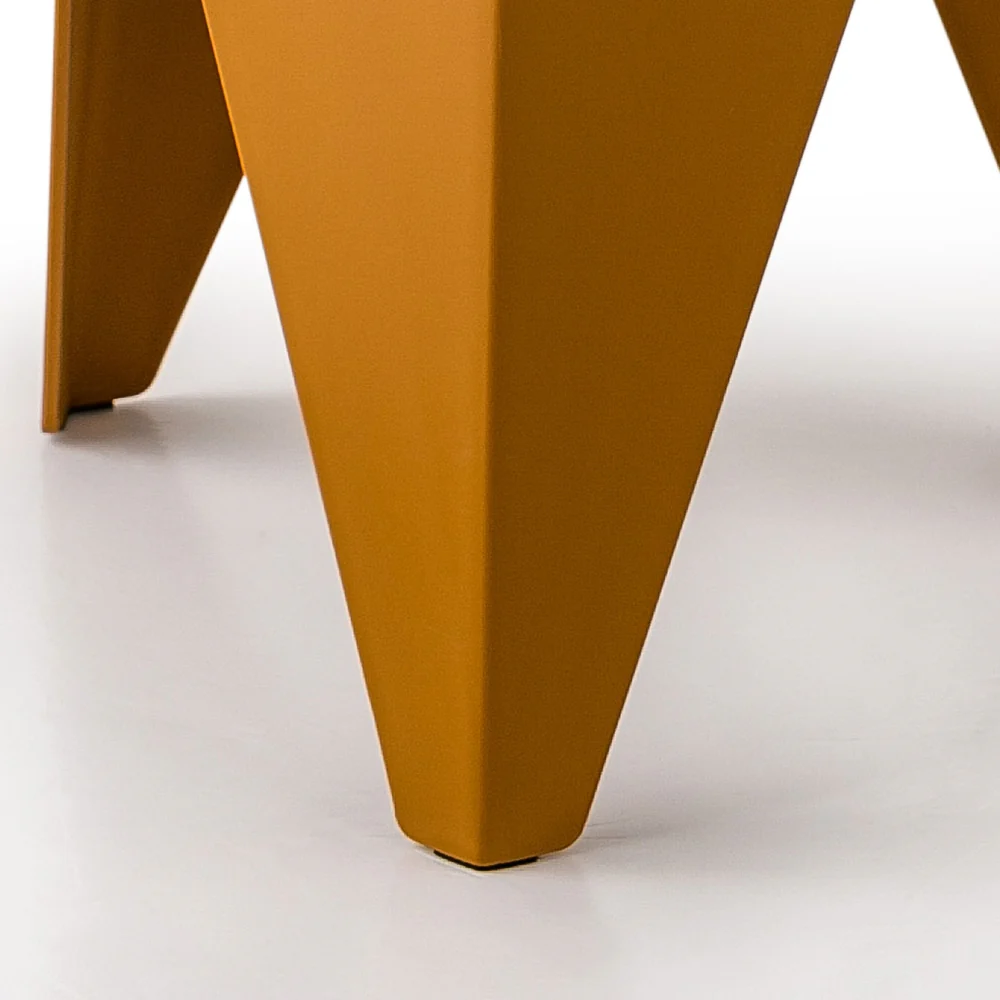 Set of 4 Puzzle Stool Bar Stools Stackable Yellow - Image 6