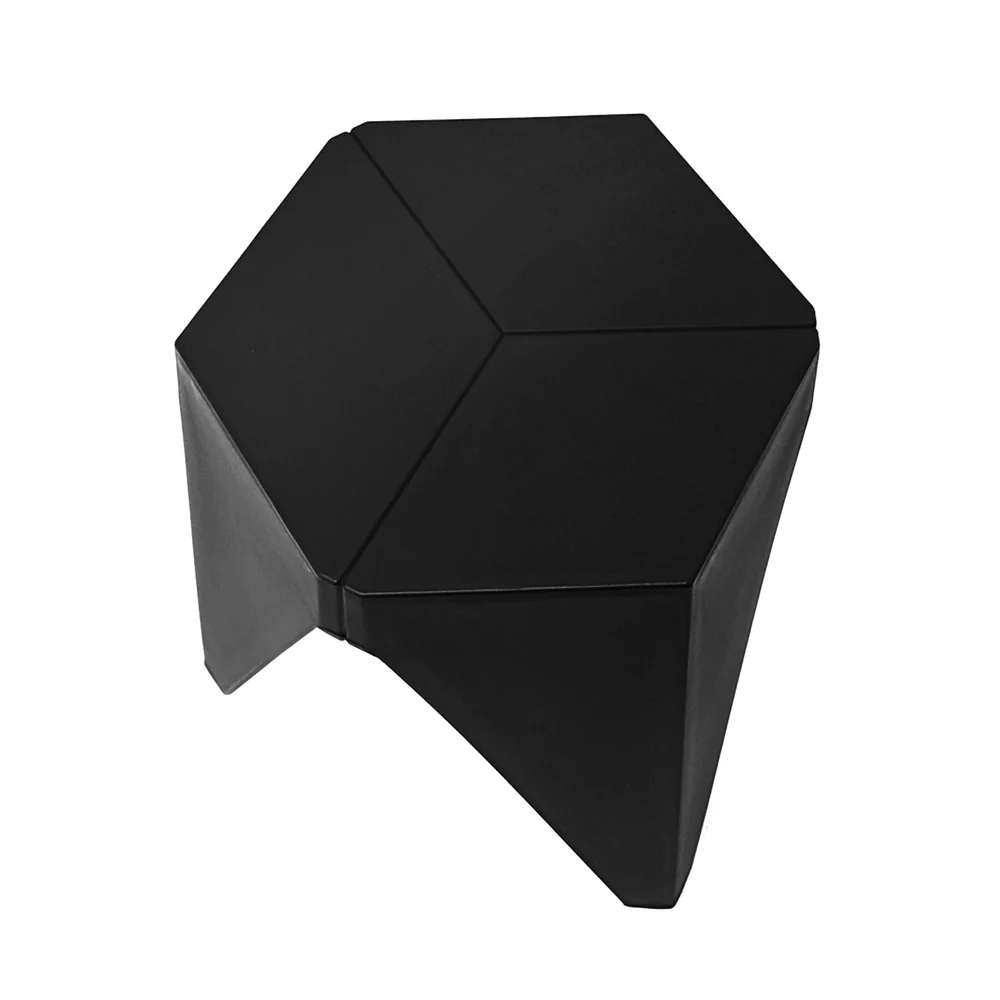 Set of 4 Puzzle Stool Plastic Bar Stools Stackable Black - Image 3