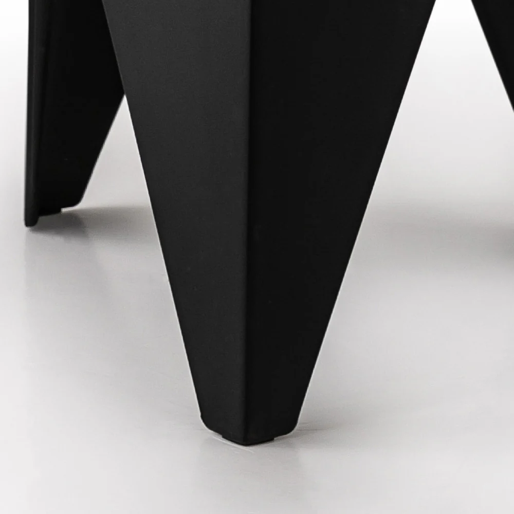 Set of 4 Puzzle Stool Plastic Bar Stools Stackable Black - Image 6