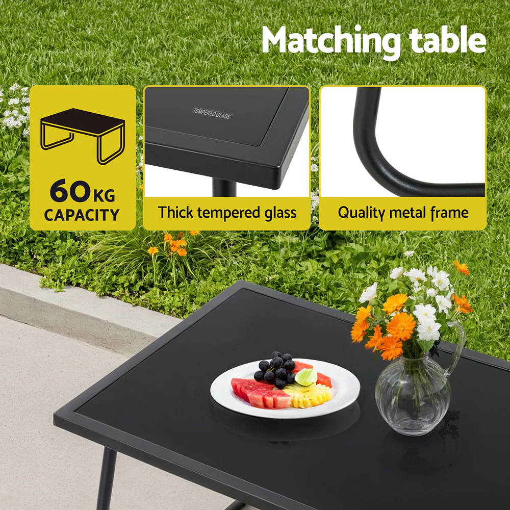 4PCS Outdoor Sofa Set Table and Chairs Cushion textilene Patio Furniture - Image 5