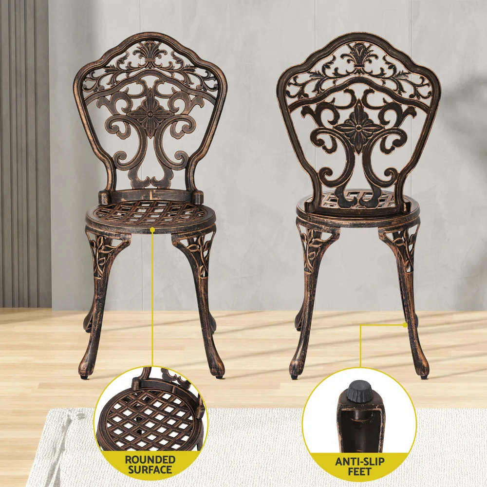 5 Piece Aiden Aluminium Garden Patio Set - Bronze - Image 5