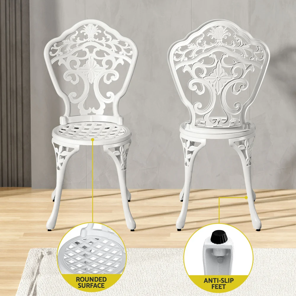5 Piece Aiden Aluminium Garden Patio Set - White - Image 5