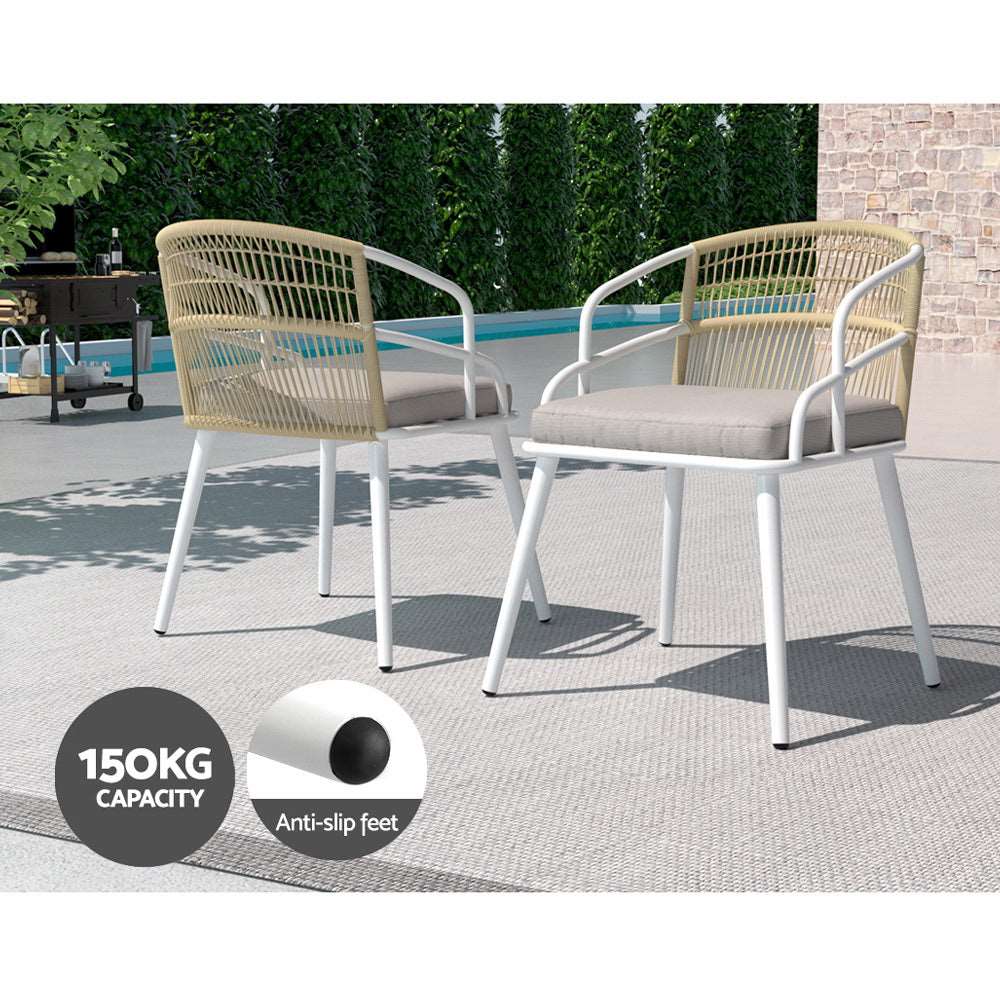 5 Piece Outdoor Dining Set White - Image 5