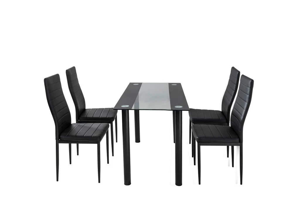 5 Piece Sophia Dining Set - Black - Image 2