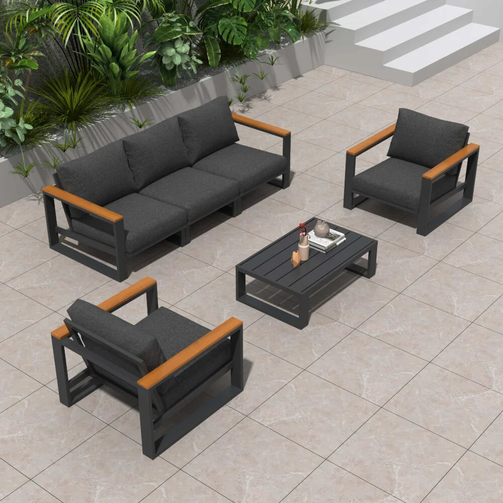 5 Seater Grandeur Lounge Suite – Charcoal Grey - Image 9