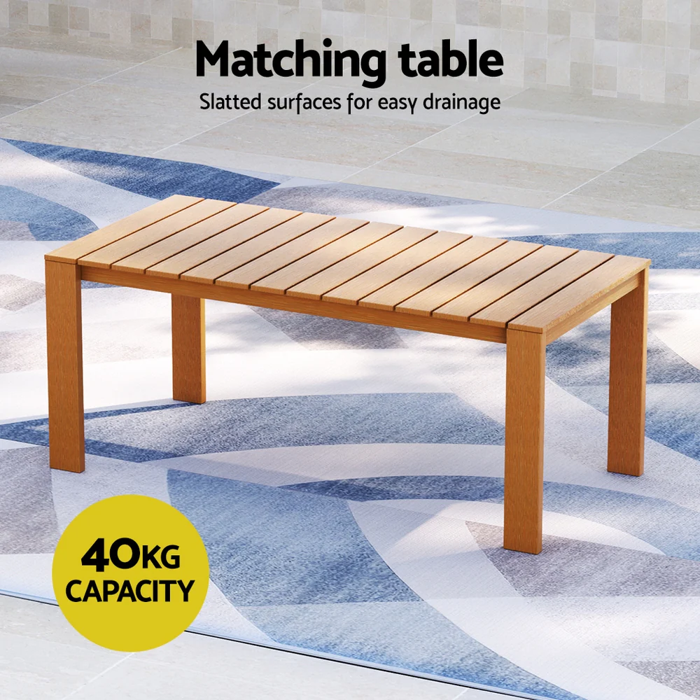 5-Seater Outdoor Sofa Set Wooden Lounge Setting 6PCS - Image 6