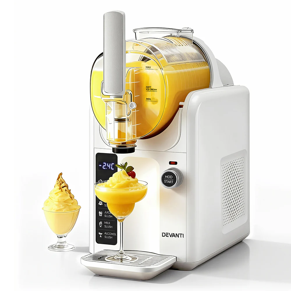 5 in 1 Slushie Machine and Ice Cream Maker 2L White – Soft Serve and Slush Maker - Image 2