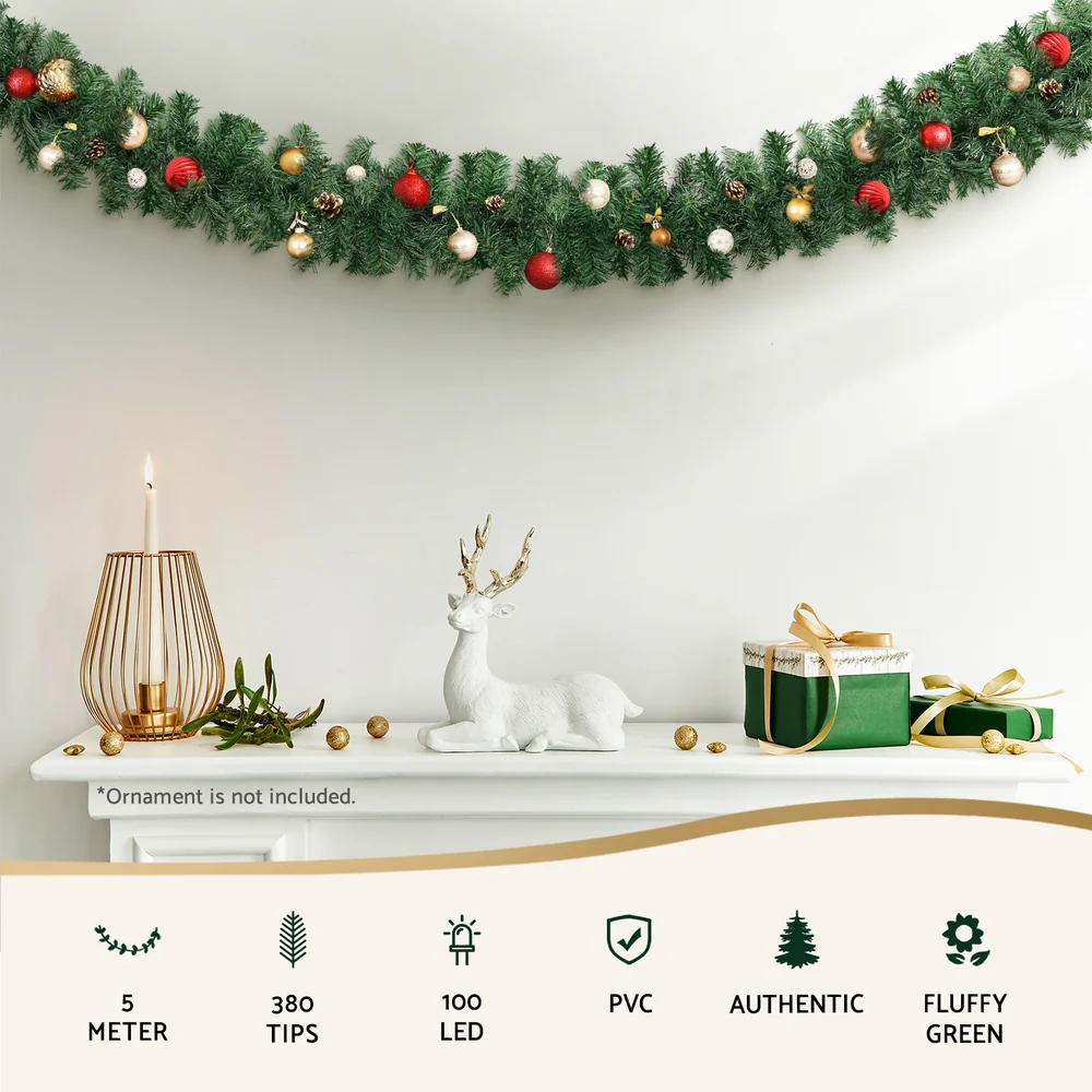 5M Christmas Garland LED Lights Party Xmas Decorations 380 TIPS - Image 4