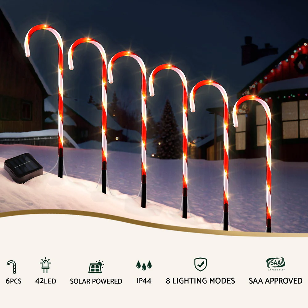 6 PCS Christmas Lights Path Ground Light Garden Decorations 42 LED - Image 4
