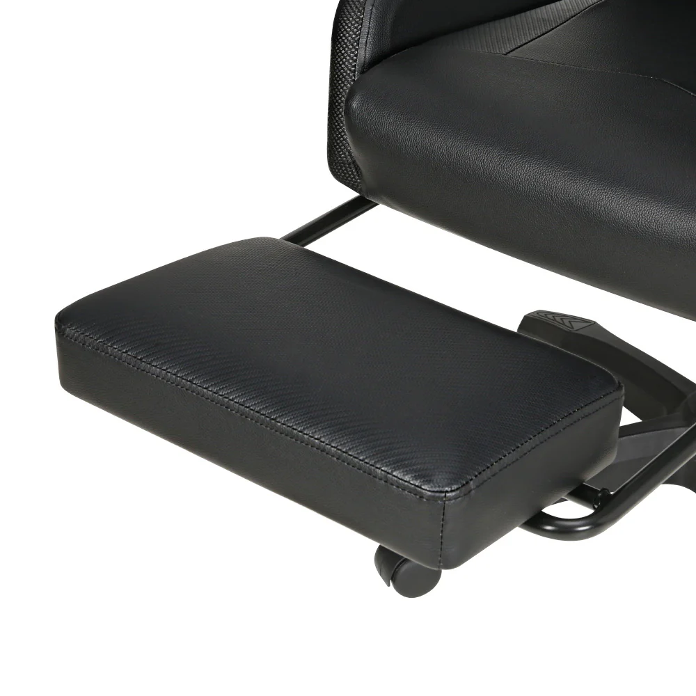 6 Point Massage Gaming Office Chair 7 LED Footrest Black - Image 3