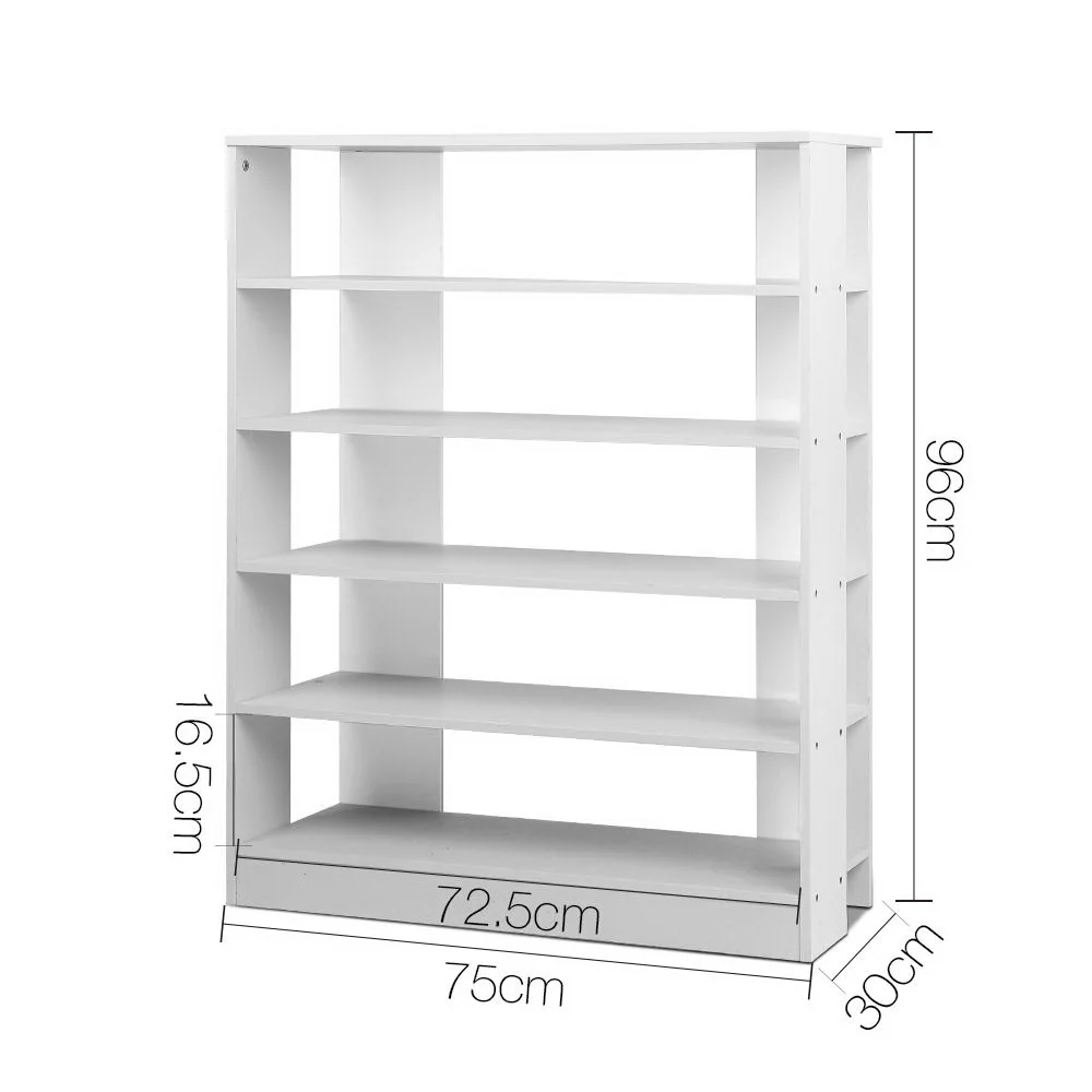 6-Tier Shoe Rack – White (Holds up to 30 Pairs) - Image 3