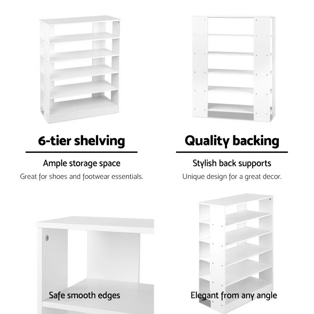 6-Tier Shoe Rack – White (Holds up to 30 Pairs) - Image 7