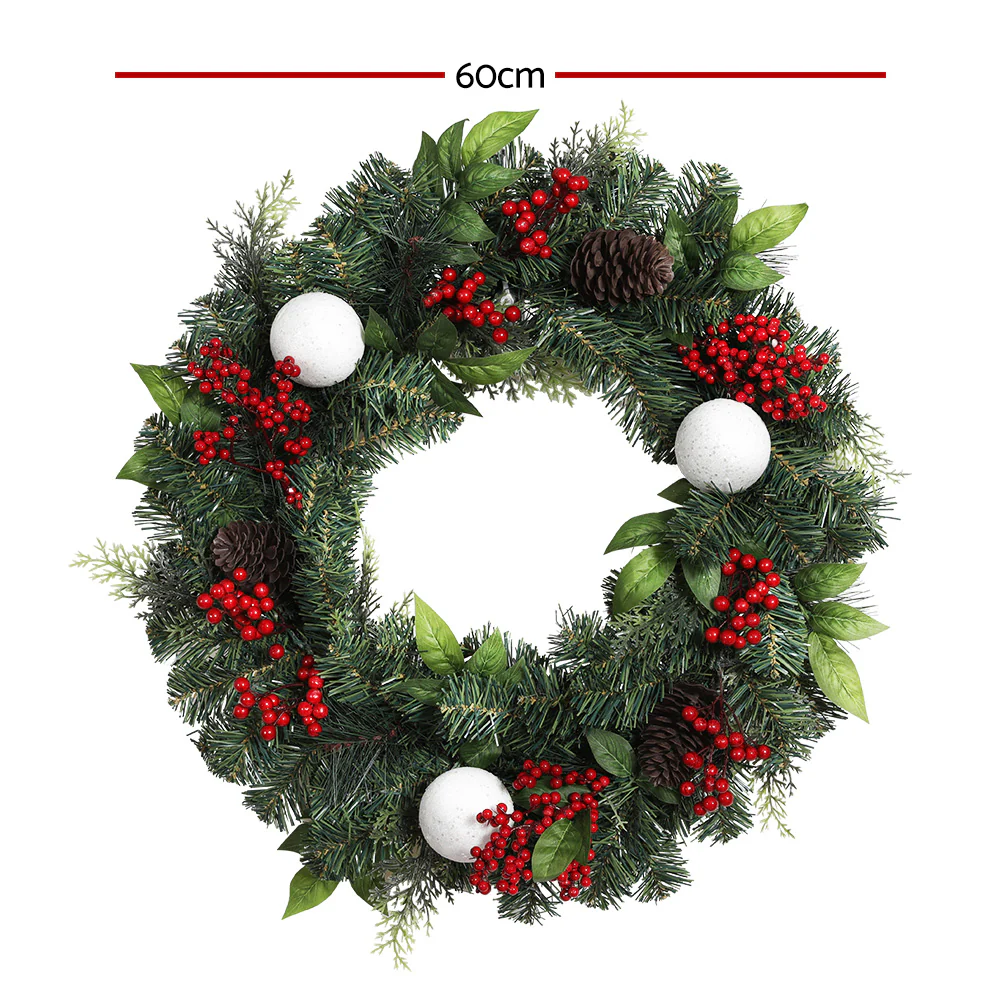60cm Christmas Wreath with Decorations – Perfect Festive Xmas Accent - Image 3