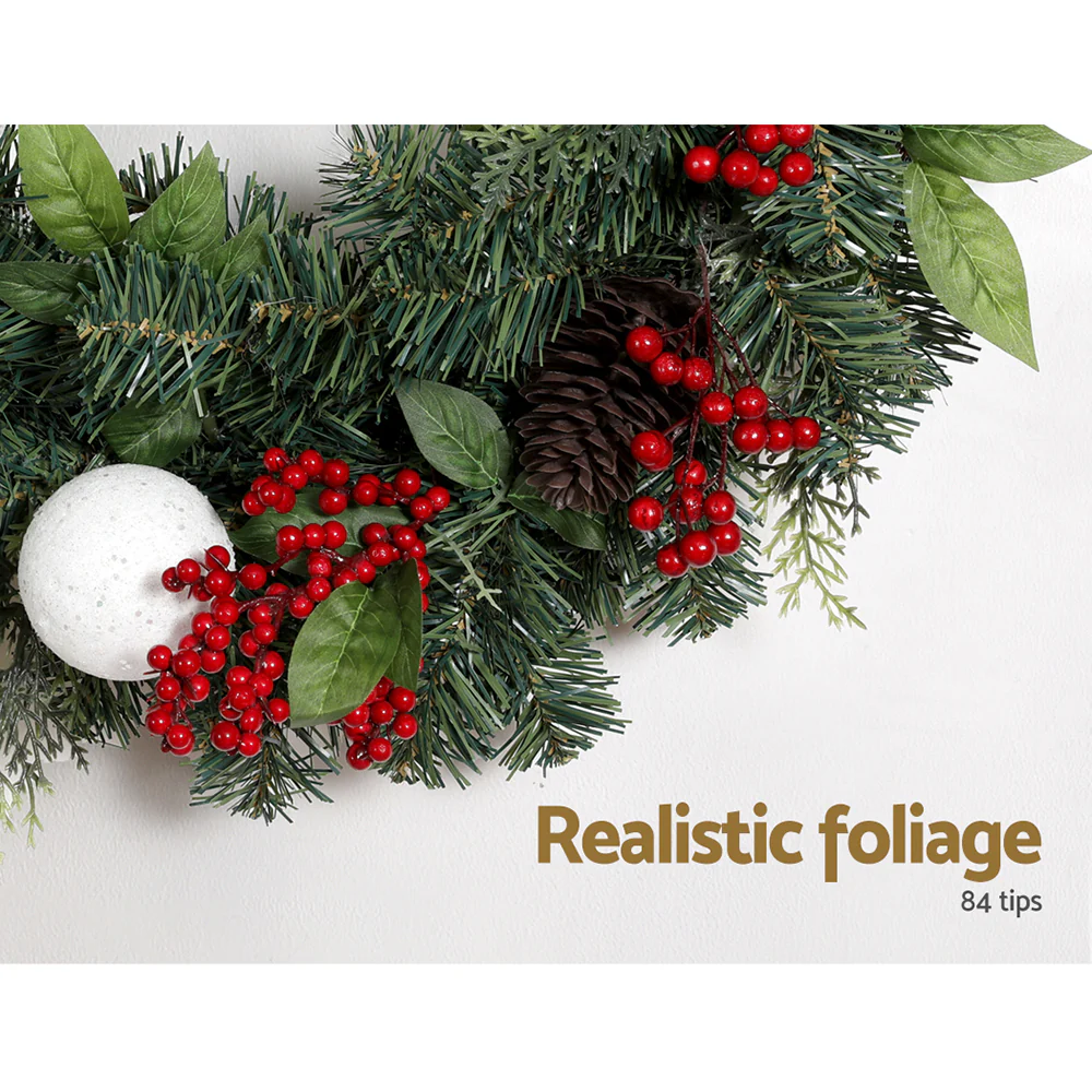 60cm Christmas Wreath with Decorations – Perfect Festive Xmas Accent - Image 7