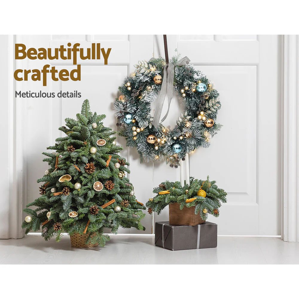 60cm Snowy Christmas Wreath with LED Lights – Festive Garland Décor - Image 8