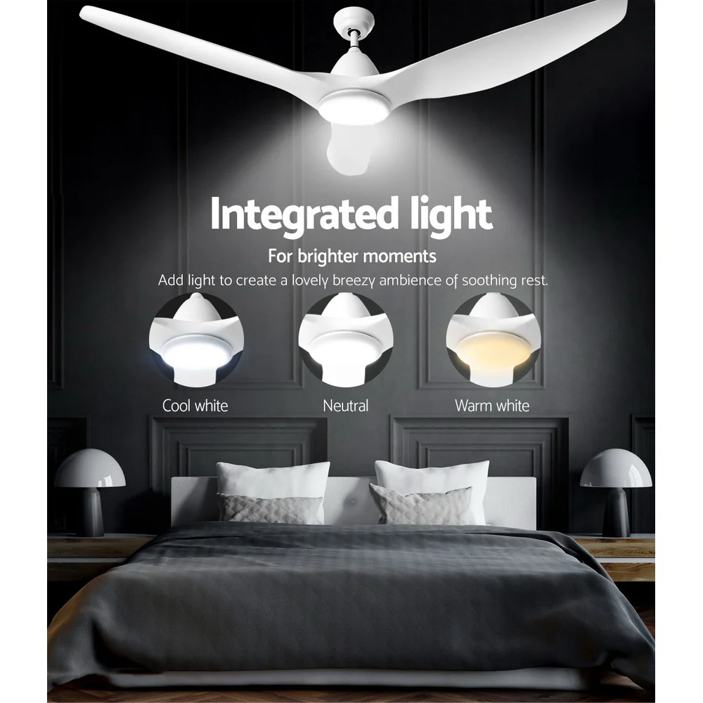 64'' Ceiling Fan DC Motor w/Light w/Remote - White - Image 5