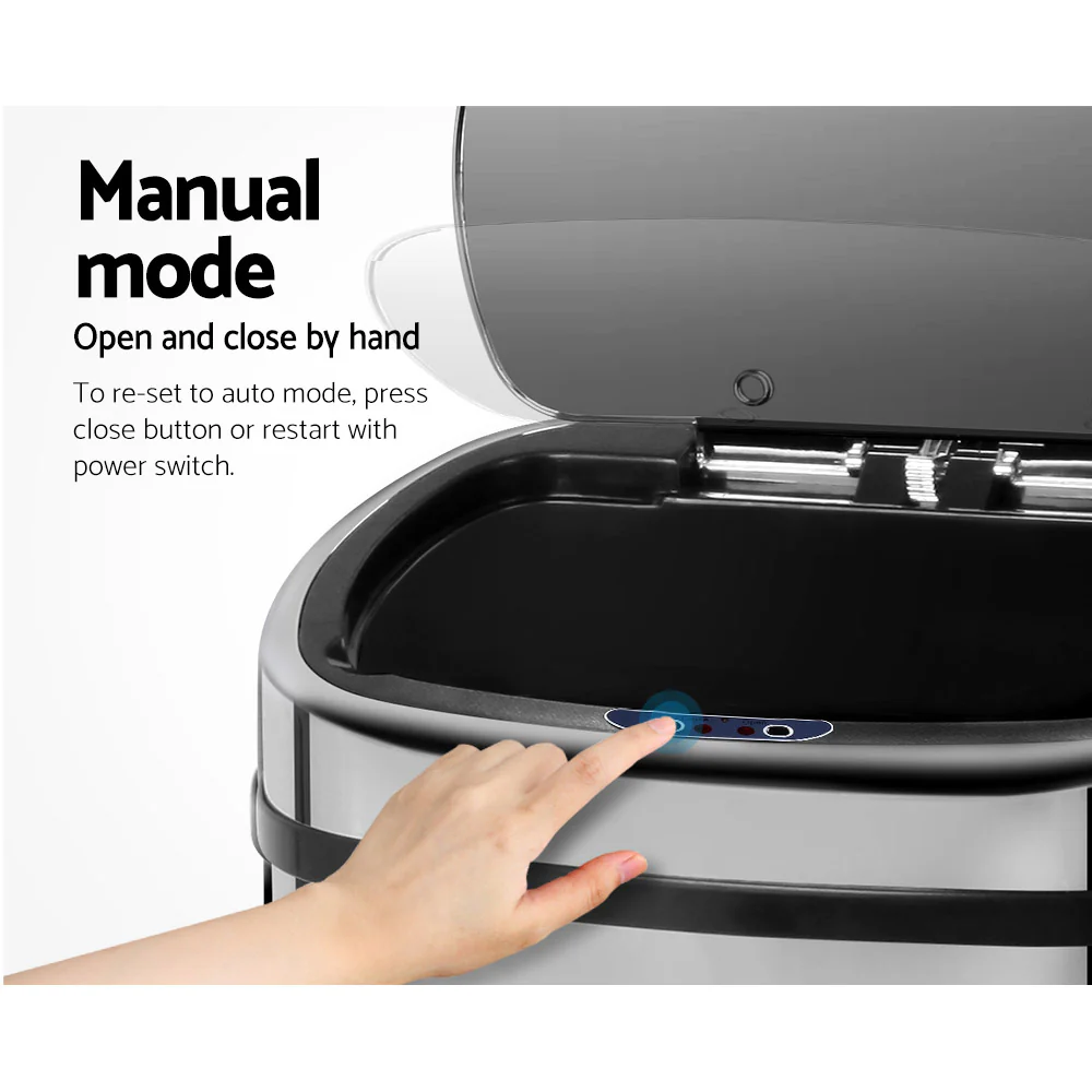 68L Motion Sensor Bin Rubbish Automatic Silver - Image 4