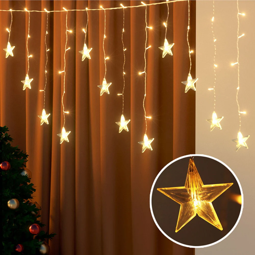 6M Christmas Icicle Lights String Light 160 LED Solar Powered Warm - Image 7
