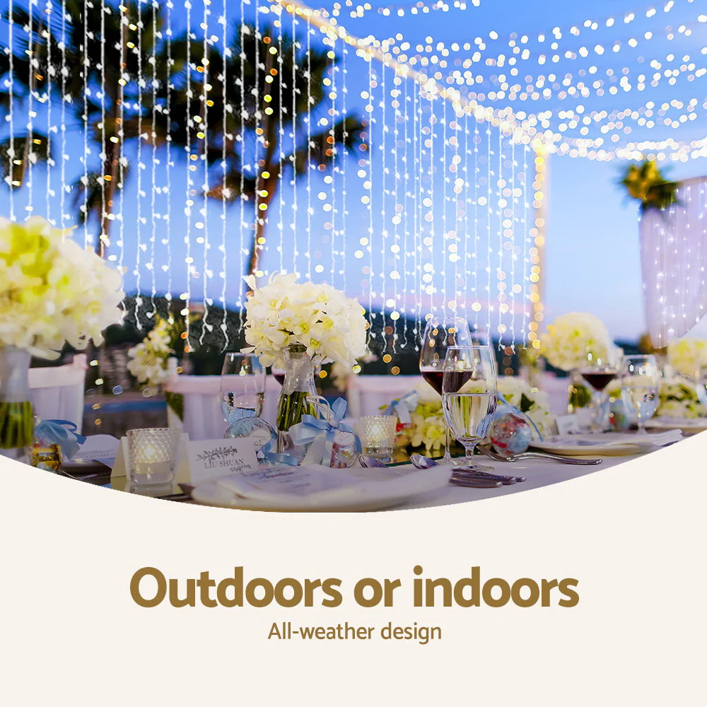 6X3M Christmas Lights Curtain Light Cool White 600 LED - Image 6