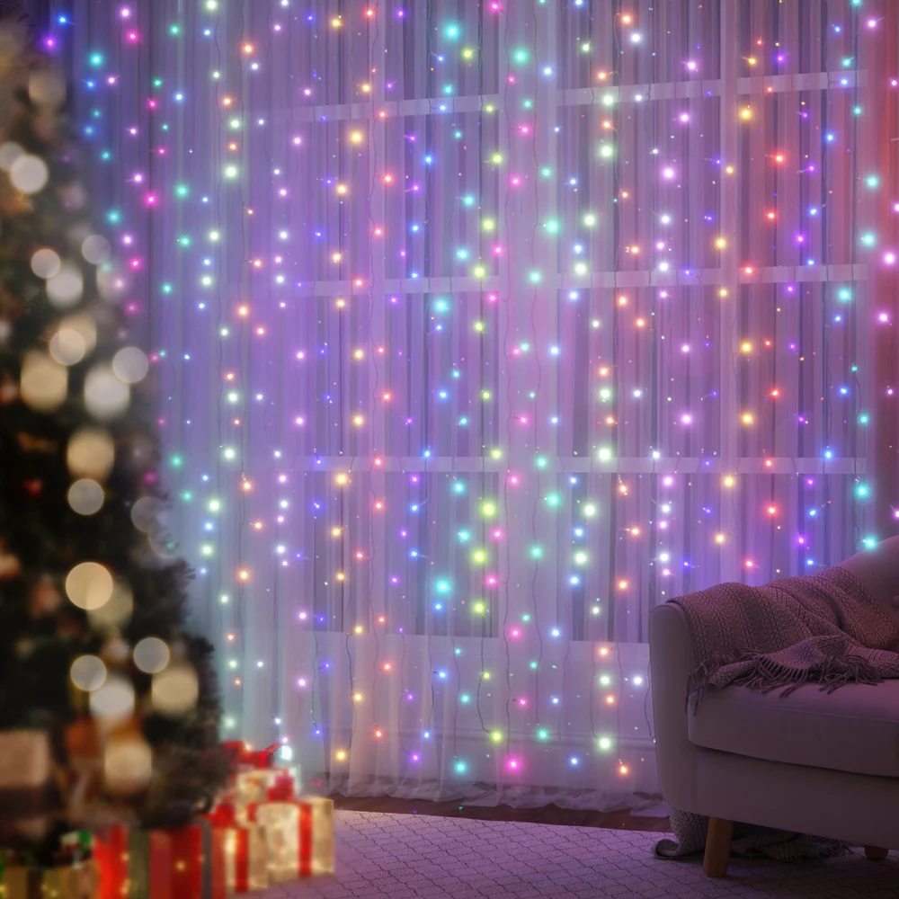 6X3M Christmas Lights Curtain String Light 960 LED RGB Remote - Image 7