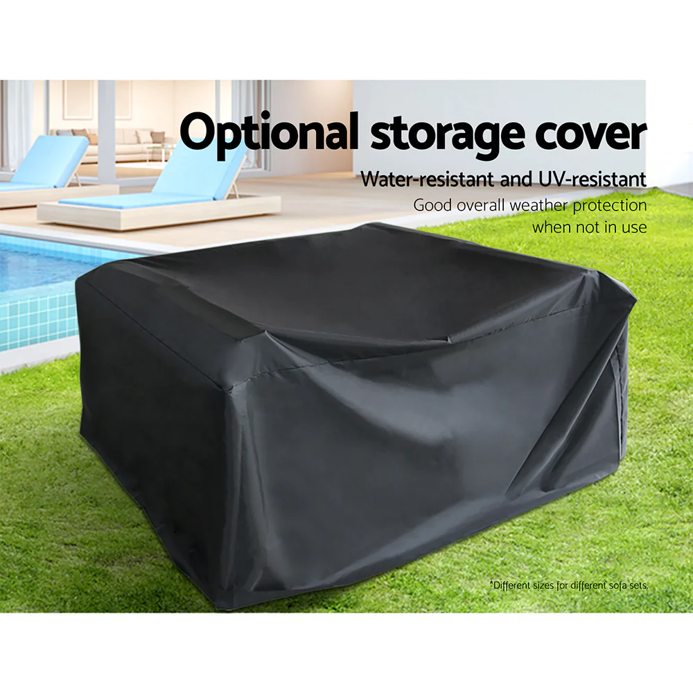 7-Piece Outdoor Sofa Set Wicker Couch Lounge Setting Seat Cover - Image 7