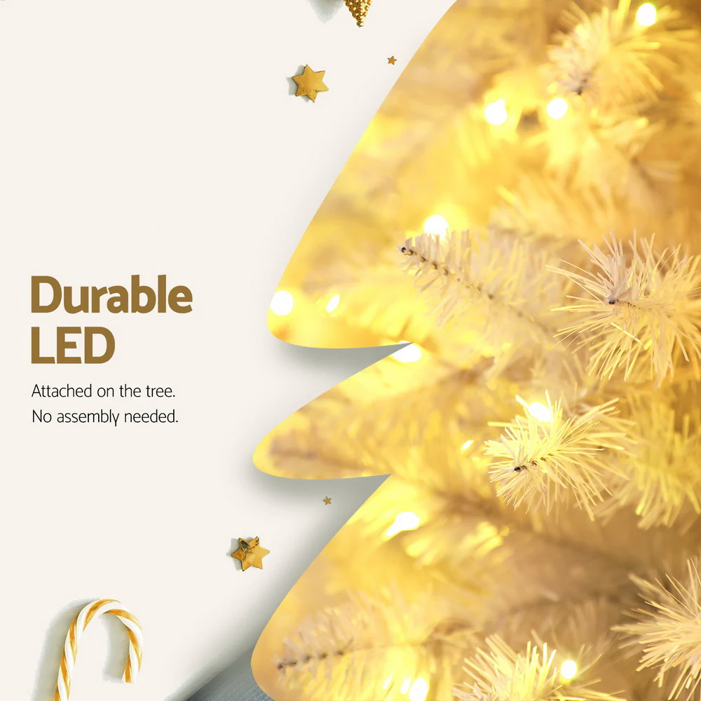 7FT / 2.1M White Christmas Tree – 1260 Tips – Pre-lit 500 Warm White LED Lights - Image 6