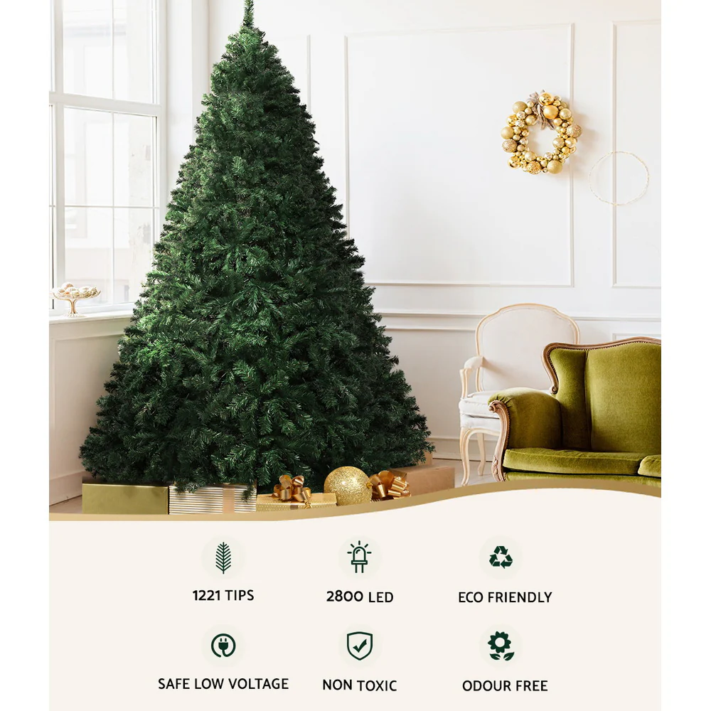 7FT / 2.1M Christmas Tree – 1221 Tips – Pre-lit 2800 Multi-Colour LED Lights (8 Modes) - Image 5