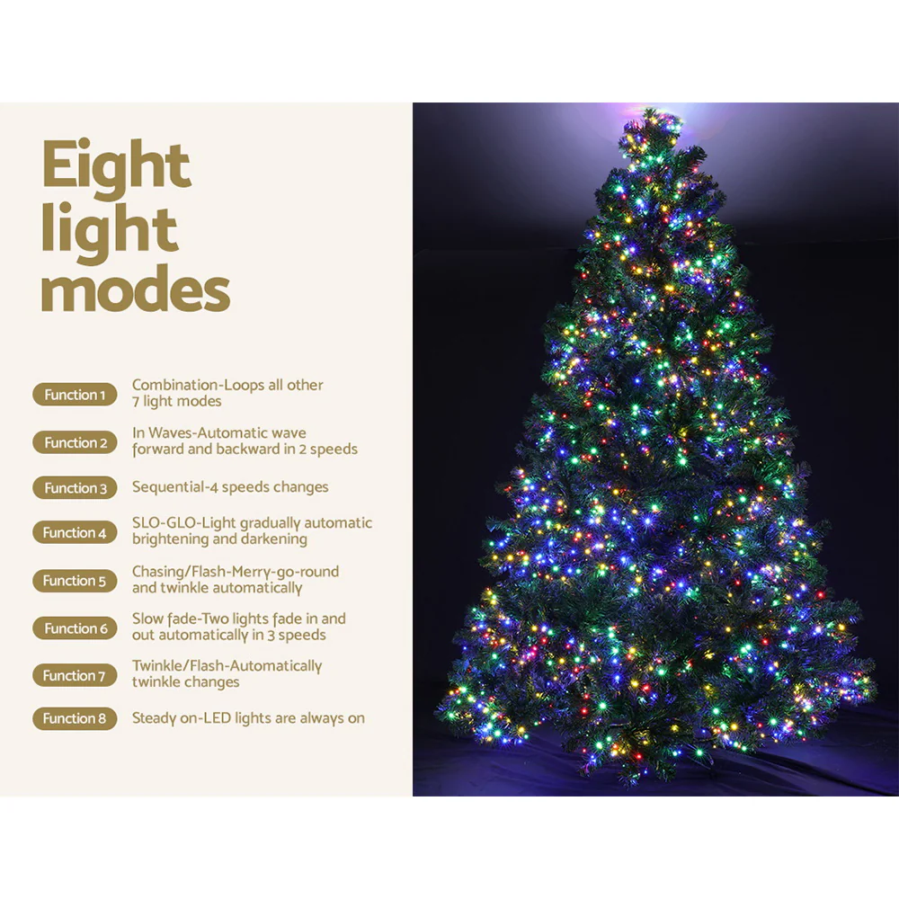 7FT / 2.1M Christmas Tree – 1221 Tips – Pre-lit 2800 Multi-Colour LED Lights (8 Modes) - Image 7