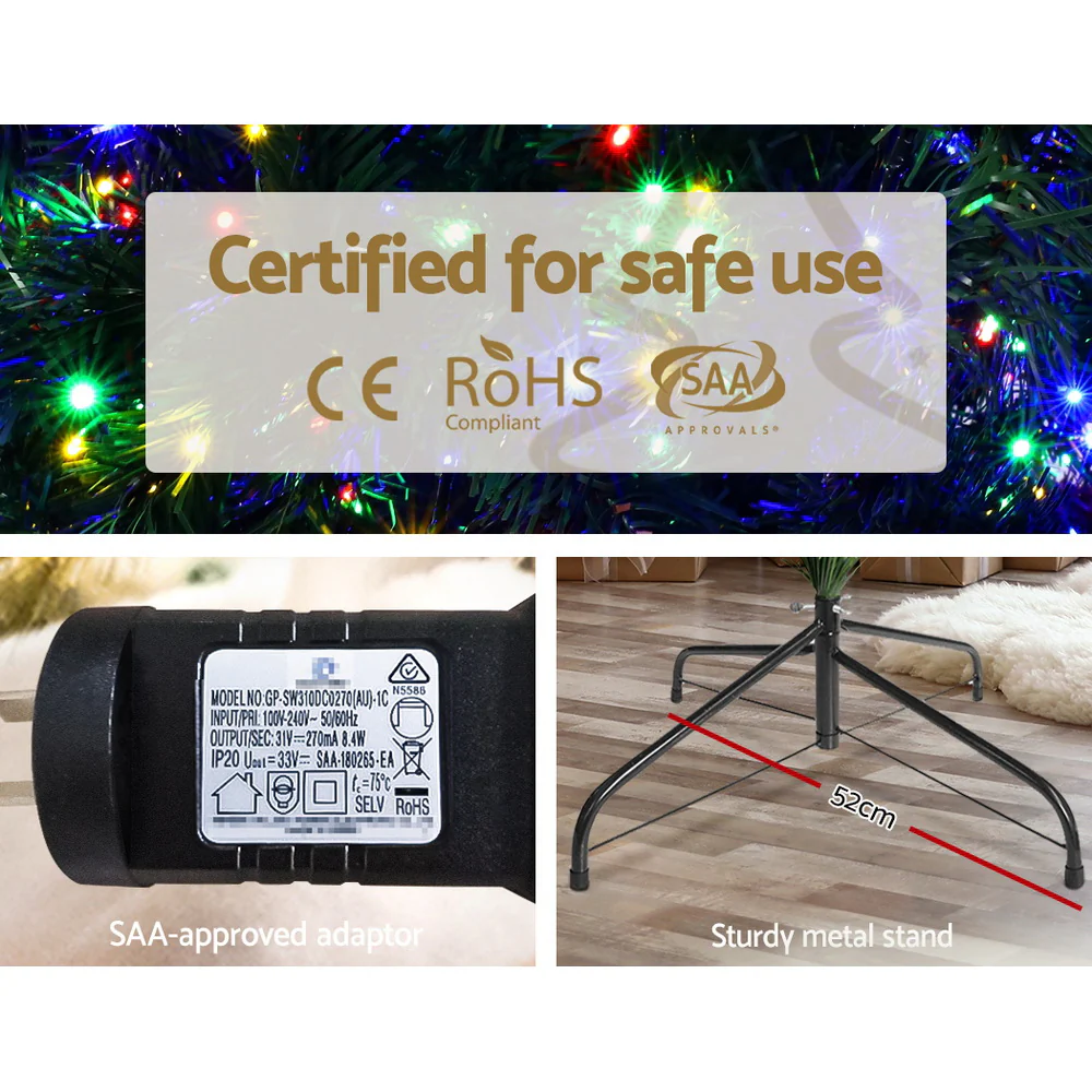 7FT / 2.1M Christmas Tree – 1221 Tips – Pre-lit 2800 Multi-Colour LED Lights (8 Modes) - Image 8
