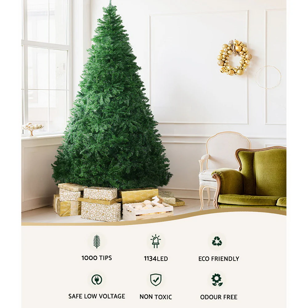7FT / 2.1M Christmas Tree – 1000 Tips – Pre-lit 1134 Multi-Colour LED Lights (8 Modes) - Image 5