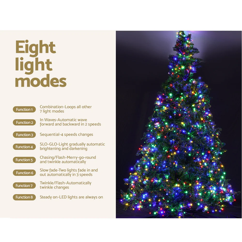 7FT / 2.1M Christmas Tree – 1000 Tips – Pre-lit 1134 Multi-Colour LED Lights (8 Modes) - Image 7