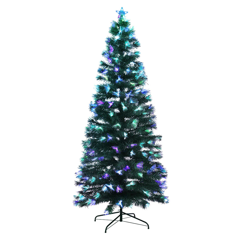 7FT / 2.1M Fibre Optic Christmas Tree – 270 Tips – Pre-lit 274 Multi-Colour LED Fibre Optic Lights + Star Topper - Image 4
