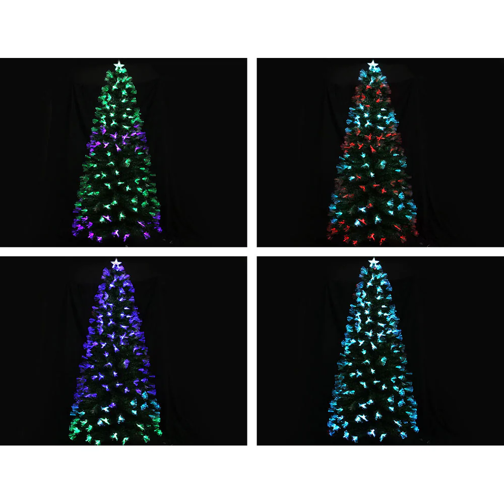 7FT / 2.1M Fibre Optic Christmas Tree – 270 Tips – Pre-lit 274 Multi-Colour LED Fibre Optic Lights + Star Topper - Image 6