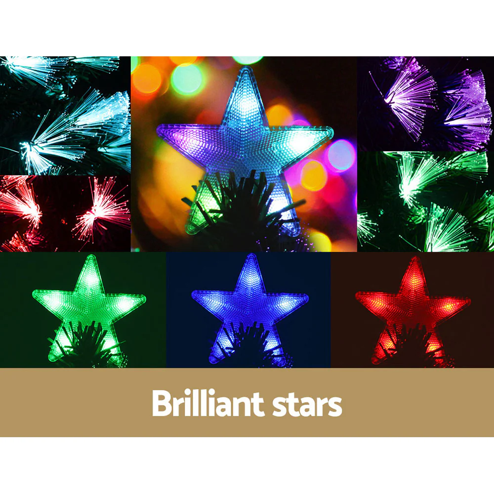 7FT / 2.1M Fibre Optic Christmas Tree – 270 Tips – Pre-lit 274 Multi-Colour LED Fibre Optic Lights + Star Topper - Image 7